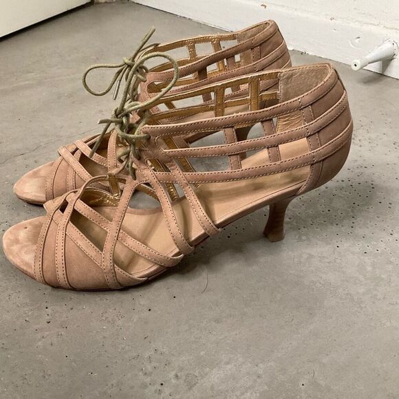 Stuart Wietzman Suede Gladiator Heels - Picture 1 of 9